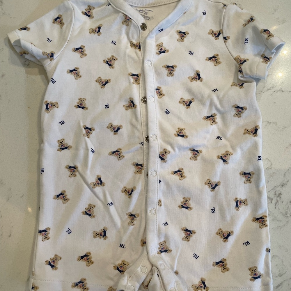 Boys Ralph Lauren Polo bear short romper